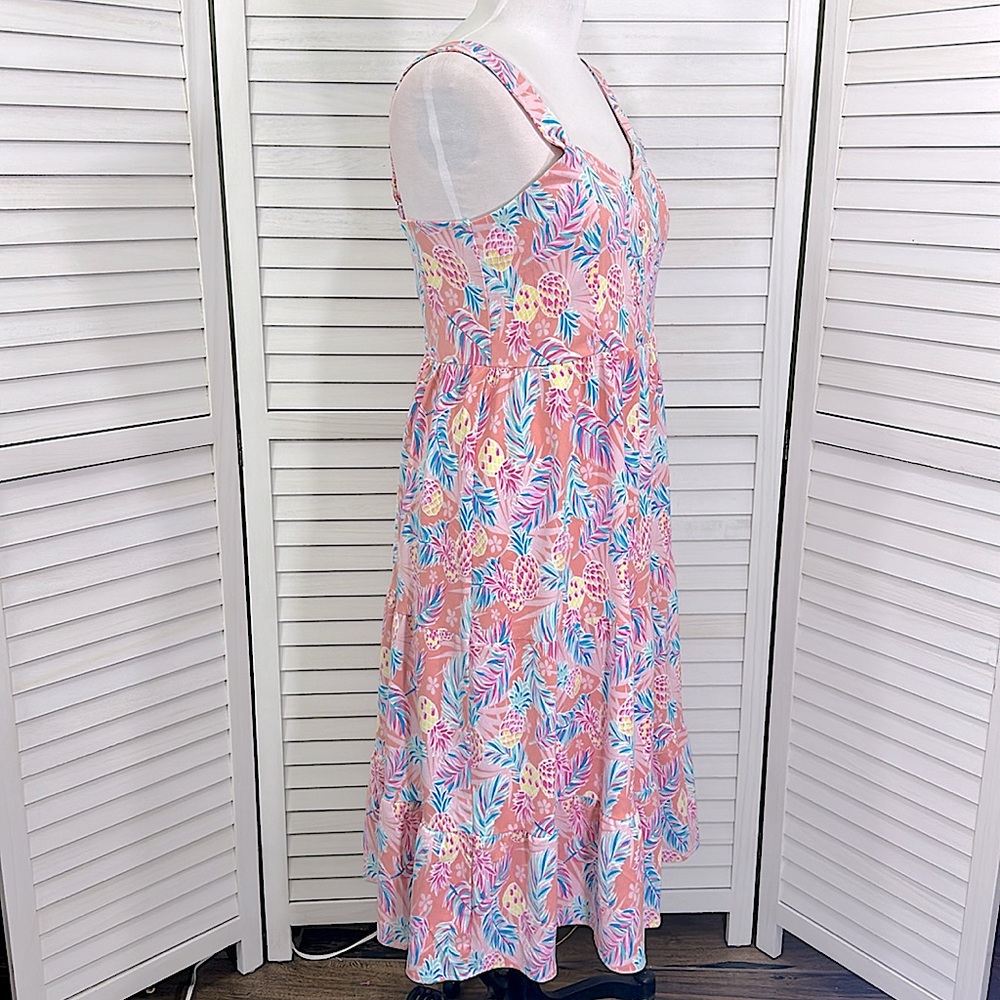 Simply Southern Pink and Blue Tropical Midi Dress - Picture 5 of 10